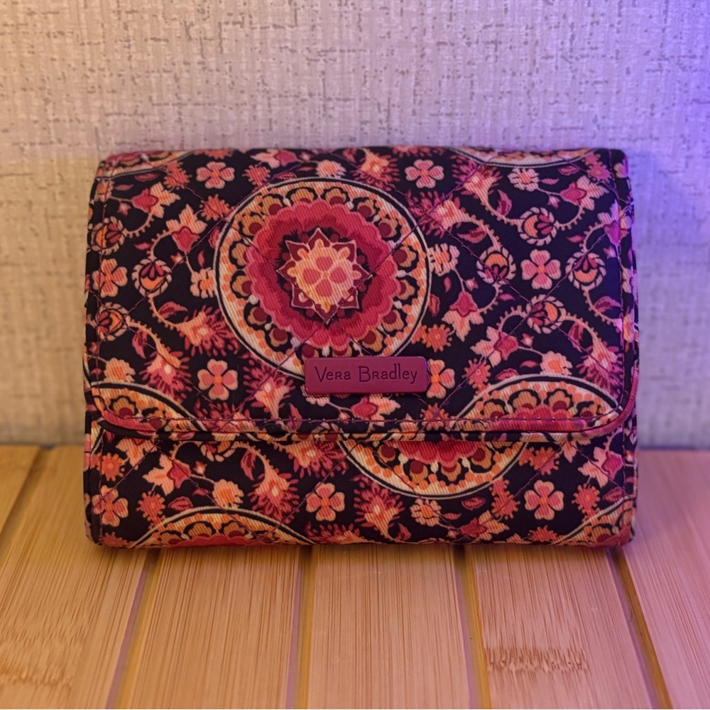 Vera Bradley Floral Pink and Black Clutch